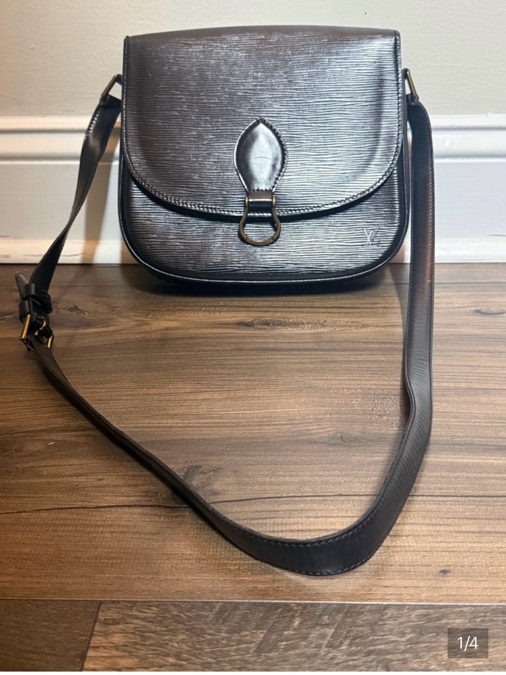 Louis Vuitton Black Epi Leather Crossbody Bag with Gold Hardware